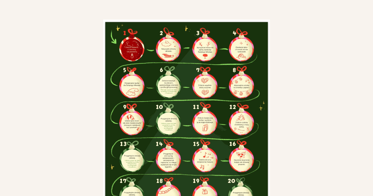 Grudniowy kalendarz z zadaniami – zupełnie za darmo!